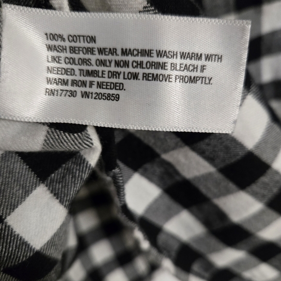 Cat & Jack Black and White Checkered Shirt Sz 10-12 New With Tags - Picture 4 of 5